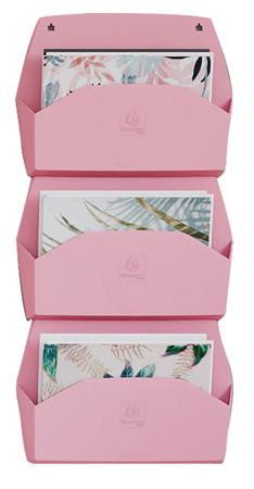 Fali rendszerező, 1 rekeszes, fekvő, 38,2x28,9x7,2 cm, EXACOMPTA "Autentik", rózsaszín