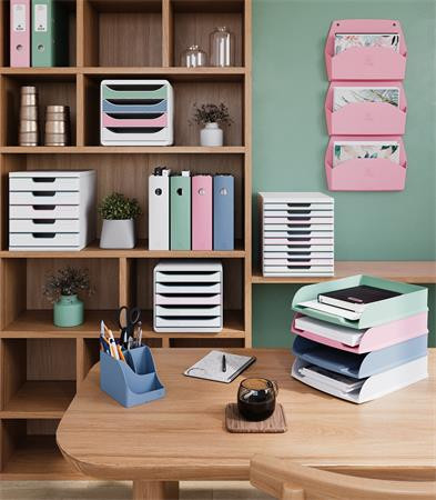 Fali rendszerező, 1 rekeszes, fekvő, 38,2x28,9x7,2 cm, EXACOMPTA "Autentik", rózsaszín