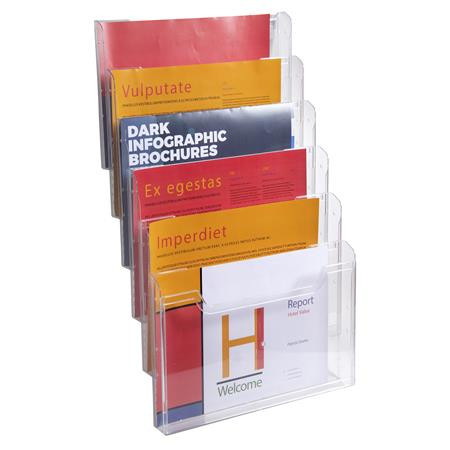 Katalógustartó, fali, fekvő, A4, 6 rekeszes, EXACOMPTA "Office", áttetsző