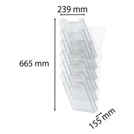 Katalógustartó, fali, A4, álló, 6 rekeszes, EXACOMPTA "Office", áttetsző