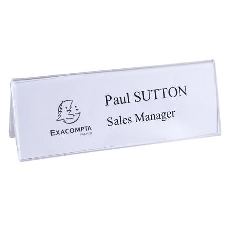 Névtábla tartó, asztali, 210x60x170 mm, EXACOMPTA