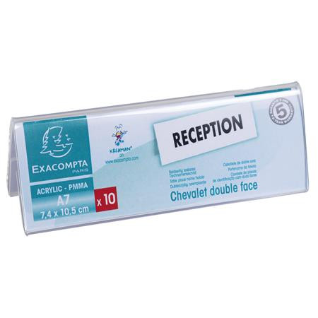 Névtábla tartó, asztali, 110x40x100 mm, EXACOMPTA