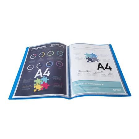 Bemutatómappa, 30 zsebes, A4, EXACOMPTA "Opak", kék