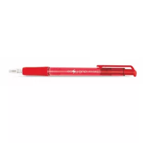   Golyóstoll, 0,4 mm, nyomógombos, FLEXOFFICE "EasyGrip", piros