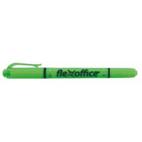   Szövegkiemelő, 1,0/4,0 mm, kétvégű, FLEXOFFICE "HL01", zöld