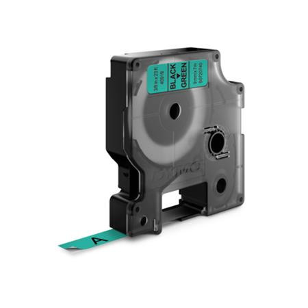Feliratozógép szalag, 9 mm x 7 m, DYMO "D1", zöld-fekete