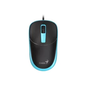   Egér, vezetékes, optikai, normál méret, USB, GENIUS "DX-123", fekete-kék