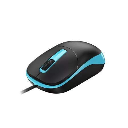 Egér, vezetékes, optikai, normál méret, USB, GENIUS "DX-123", fekete-kék