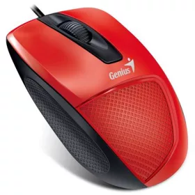   Egér, vezetékes, optikai, normál méret, USB, GENIUS "DX-150X", piros
