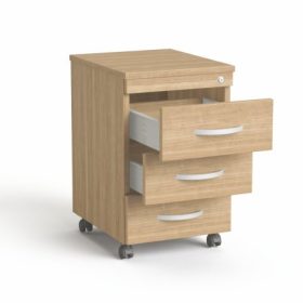   Görgős konténer, 3 fiókos,   MAYAH "Freedom SV-18", kőris