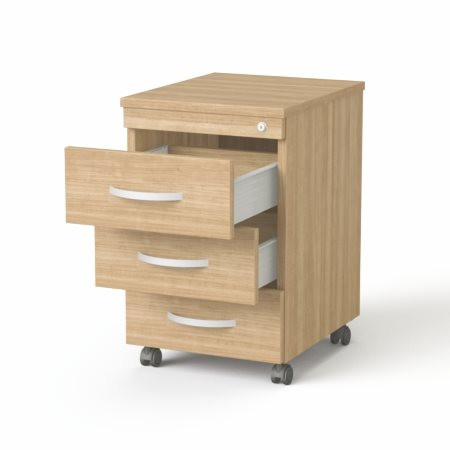 Görgős konténer, 3 fiókos,   MAYAH "Freedom SV-18", kőris