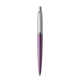   Golyóstoll, 0,7 mm, ezüst színű klip, victoria ibolya kék tolltest, PARKER, "Royal Jotter", kék