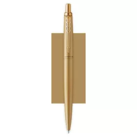   Golyóstoll, 0,7 mm, nyomógombos, arany színű klip, arany tolltest, PARKER, "Royal Jotter XL", kék