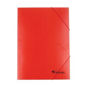 Gumis mappa, karton, A4, VICTORIA, piros