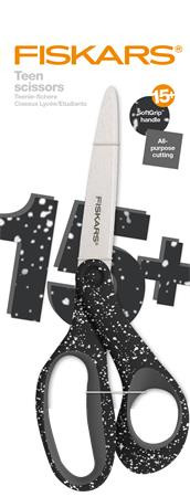 Olló, ifjúsági, 20 cm, FISKARS, foltos fekete