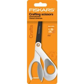   Olló, általános, tapadásmentes, 21 cm, FISKARS "Titanium", fehér