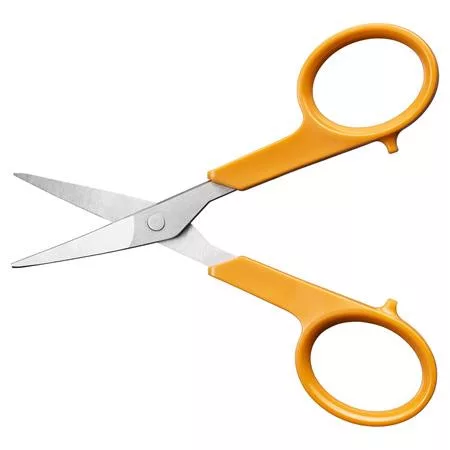 Varróolló, 10 cm, hajlított, FISKARS "Classic", narancssárga