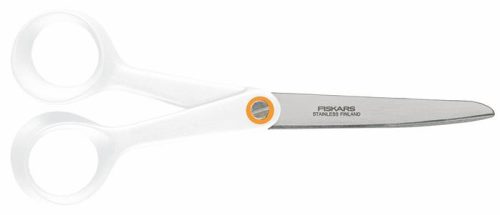 Olló, papírvágó, 17 cm, FISKARS "Functional Form", fehér