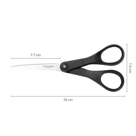 Olló, papírvágó, 18 cm, FISKARS "Essential", fekete