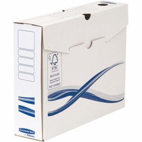   Archiválódoboz, A4, 80 mm, FELLOWES "Bankers Box Basic", kék-fehér