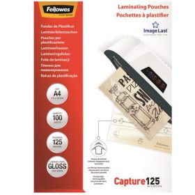   Meleglamináló fólia, 125 mikron, A4, fényes, 100 db,  FELLOWES