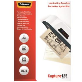   Meleglamináló fólia, 125 mikron, A3, matt, 100 db, FELLOWES