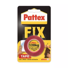   Ragasztószalag, kétoldalas, 19 mm x 1,5 m, HENKEL "Pattex Fix 120 kg",  piros