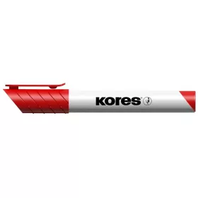   Tábla- és flipchart marker, 1-3 mm, kúpos, KORES "K-Marker", piros