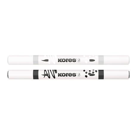 Dekormarker készlet, akril, 1-2 mm, kétvégű, KORES " K-Kreative", 2 különböző szín