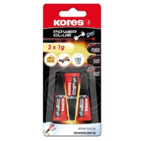   Pillanatragasztó gél, 3x1 g, KORES "Power Glue Gel"