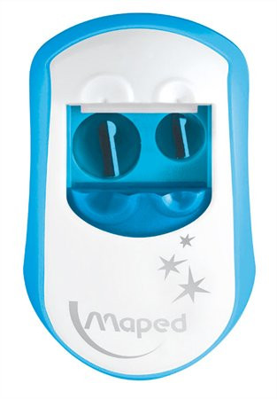 Hegyező, kétlyukú, tartályos, MAPED "Clean", vegyes színek