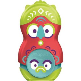   Hegyező és radír, egylyukú, tartályos, MAPED "Fancy", vegyes színek