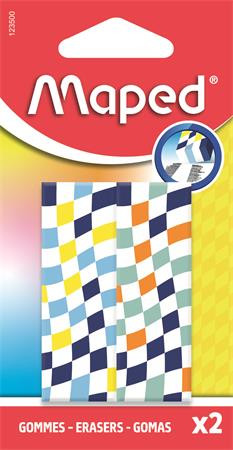 Radír, sakktábla, MAPED „Checkerboards”, vegyes minták, 2 db