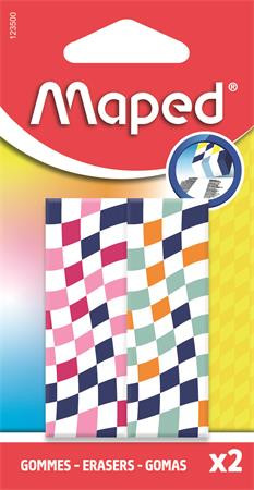 Radír, sakktábla, MAPED „Checkerboards”, vegyes minták, 2 db