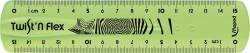 Vonalzó, műanyag, törhetetlen, 15 cm, MAPED "Twist'n Flex"