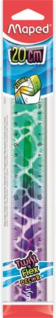 Vonalzó, műanyag, törhetetlen, 20 cm, MAPED 'Twist N' Flex Decor Animals', vegyes színek