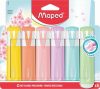 Szövegkiemelő készlet, 1-5 mm, MAPED "Fluo Peps Quality", 6 különböző pasztell szín