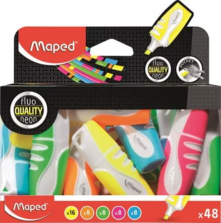 Szövegkiemelő display, 1-5 mm, MAPED "Fluo Peps Pocket Soft", vegyes neon színek