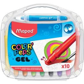   Zsírkréta, kitekerhető, MAPED "Color'Peps GEL", 10 különböző szín