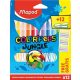 Filctoll készlet, 2,8 mm, kimosható, MAPED "Color'Peps Jungle" 12 különböző szín+12 ajándék matrica