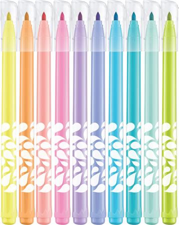 Filctoll készlet, 2,8 mm, kimosható, MAPED  "Color'Peps Pastel", 10 különböző pasztell szín