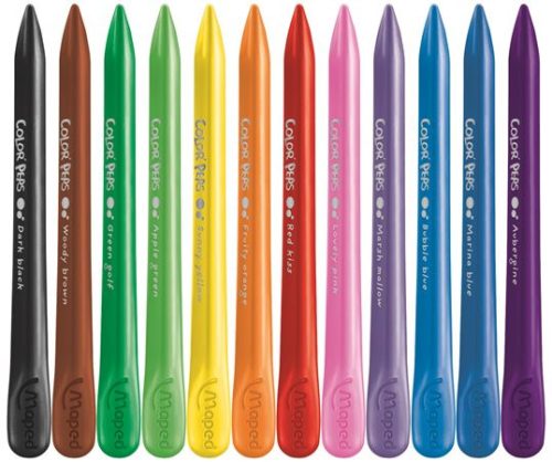 Zsírkréta, MAPED "Color'Peps" PlastiClean, 12 különböző szín