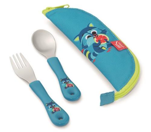 Evőeszközkészlet, fém, szövet tok, MAPED PICNIK "Concept Miniz", mosómedve