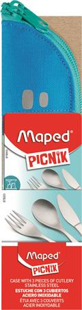 Evőeszközkészlet, fém , szövet tokban, MAPED PICNIK "Concept Kids", kék