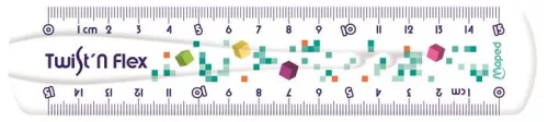 Vonalzókészlet, műanyag, törhetetlen, 3 darabos, MAPED "Pixel Party Twist'n Flex"