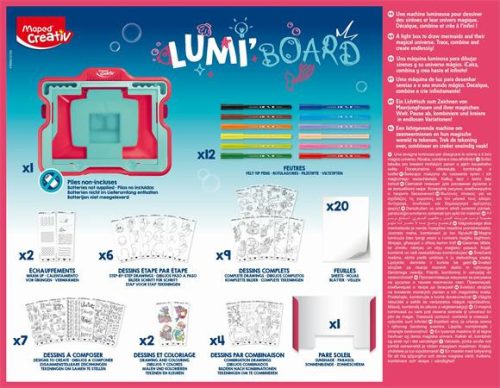 Kreatív készségfejlesztő rajzkészlet, MAPED CREATIV "Lumi Board Mermaid's World"