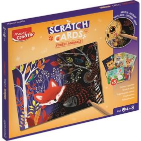  Képkarcoló készlet, erdei állatok, MAPED CREATIV "Scratch Cards"