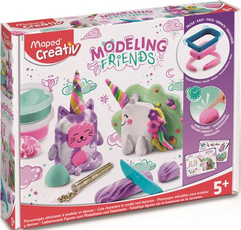 Modellező gyurma készlet, levegőre száradó, MAPED CREATIV, "Modeling Friends Magical", mágikus