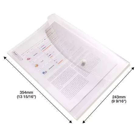 Irattartó tasak, A4+, PP, patentos, RAPESCO "Eco", áttetsző