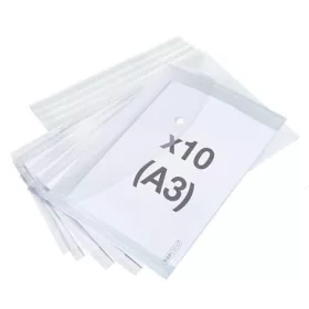   Irattartó tasak, A3, PP, patentos, RAPESCO "Eco", áttetsző